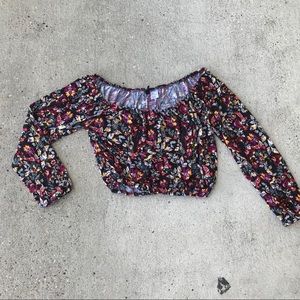 Floral long sleeve crop top